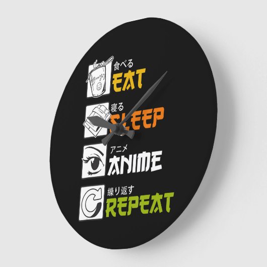 スリ食べープアニメリピートギフトアイディアコスプレイヤー ラージ壁時計 (傾斜)