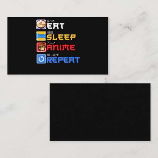 スリ食べープアニメリピートギフトアイディアコスプレイヤー 名刺 (正面/裏面)