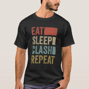 スリ食べープクラッシュの繰り返しヴィンテージゲームClanレトロC Tシャツ