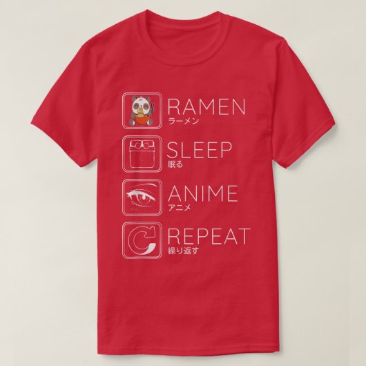 スリ食べープラーメンアニメパンダ麺かわいい Tシャツ (デザイン正面)