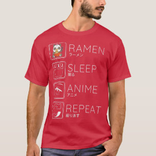スリ食べープラーメンアニメパンダ麺かわいい Tシャツ