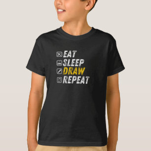 スリ食べープ描画-グランジスケッチ Tシャツ