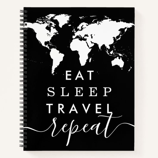 スリ食べープ – World Map Travel Journal Notebookの繰り返し ノートブック (正面)
