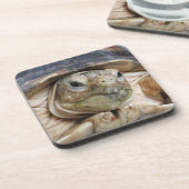 スルカタカメ顔クローズアップ飲料 コースター (左側)