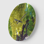 スルタナ葡萄を葡萄のつる植物に ラージ壁時計 (傾斜)