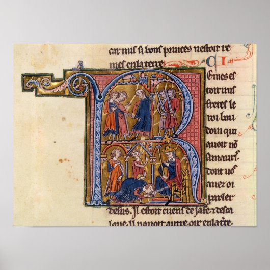 スルタンを描いた歴史イニシャル「R」 ポスター (正面)