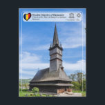 スルデティにあるユネスコ聖天使教会 ポストカード<br><div class="desc">ユネスコWHS Serie – ルーマニアの世界伝統サイトMaramureshaの木造の教会 – Biserici de lemn din Maramurebis – 聖なる天使の教会Sturdesistti – これらの8つの教会は、時代や地域からの建築的ソリューションの幅広い例で違うす。マラムレシュの教会は、建物の西端に特徴的な背の高いスリムな鐘楼を持つ高い木材建築である。ルーマニア北部のこの山岳地帯の文化的景観の特定の言語表現である。The Church of the Archangels Michael and Gabriel in Sturdesti villageはギリシャのカトリック教会で、1721年に建てられた。名前：マラムレシャ遺跡の木造教会：シュルデシ国の聖なる天使の教会：ルーマニア場所：シュルデシュティ，マラムレシュ郡碑文：1999カテゴリ：文化(iv)ユネスコ参照：904-008特集：カードの裏面にQRコードを持っているサイトについてのより多くの情報をナビゲートする。</div>