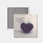 スルフルパープルストーンハートオンアウェットサンディビーチ マグネット (正面/裏面)