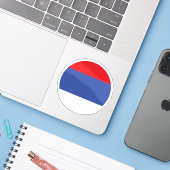 スルプスカ共和国旗ラウンドステッカー シール (ノートパソコンとiPhone)