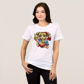 スルプ ノム アニメ女子 ラーメン トライブレンドTシャツ (正面全面)