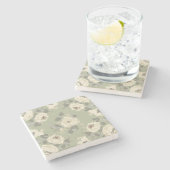 スルリーと洗練されたダークパステルバラデザイン ストーンコースター (横)