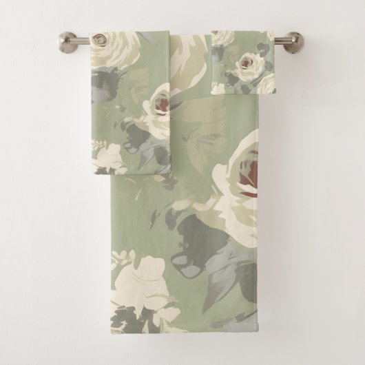 スルリーと洗練されたダークパステルバラデザイン バスタオルセット (インサイチュ)