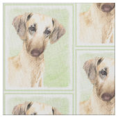 スルーギ絵画スのかわいいオリジナルの犬の芸術 ファブリック (クローズアップ)