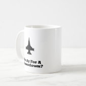 スループダウンに備えた戦闘機 コーヒーマグカップ (正面左)