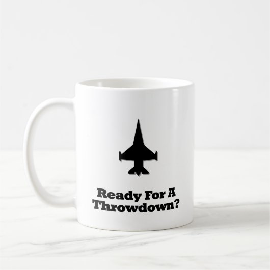 スループダウンに備えた戦闘機 コーヒーマグカップ (左)