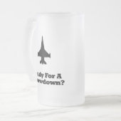 スループダウンに備えた戦闘機 フロストグラスビールジョッキ (正面左)