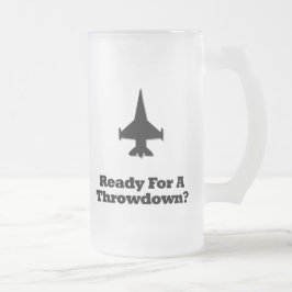 スループダウンに備えた戦闘機 フロストグラスビールジョッキ