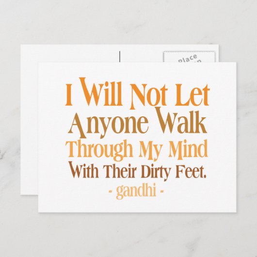 スルーマイマインド引用文ガンジー ポストカード (正面/裏面)