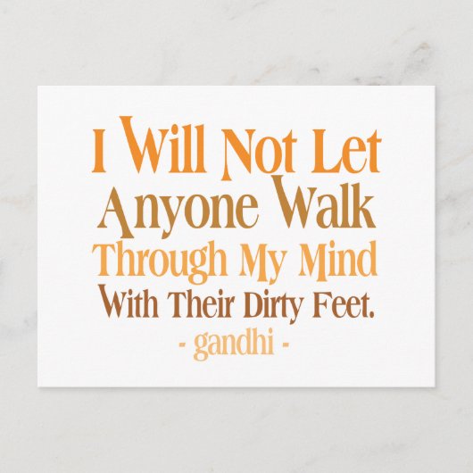 スルーマイマインド引用文ガンジー ポストカード (正面)