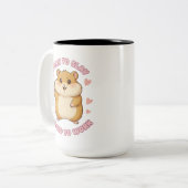 スレイするハムスターの面白いミーム かわいい おもしろ オフィスギフト ツートーンマグカップ (正面左)