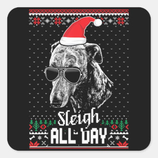 スレイオールデイウィペットおもしろいクリスマス スクエアシール