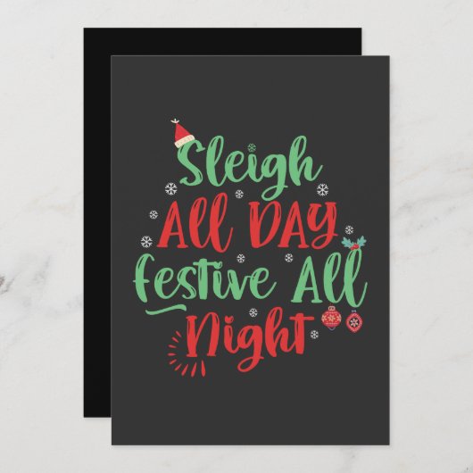 スレイオールデイフェスティバルオールナイトクリスマおもしろいス 招待状 (正面/裏面)