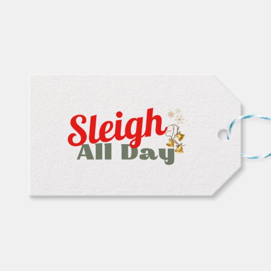 スレイオールデイ、おもしろいホリデーギフトラベル ギフトタグ (正面(横))
