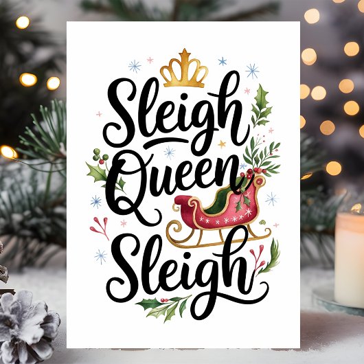 スレイクイーンズライクリスマおもしろいス シーズンカード