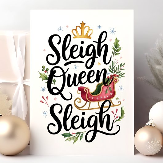 スレイクイーンズライクリスマおもしろいス シーズンカード