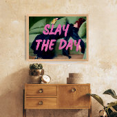 スレイザデイプリントトレンディーピンクグラフィティポスター ポスター