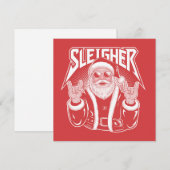 スレイジャーサンタクロース面白い メタル クリスマスロック シーズンカード (正面/裏面)