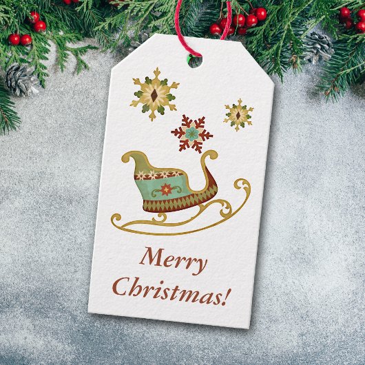 スレイスノーフレークホリデー ギフトタグ