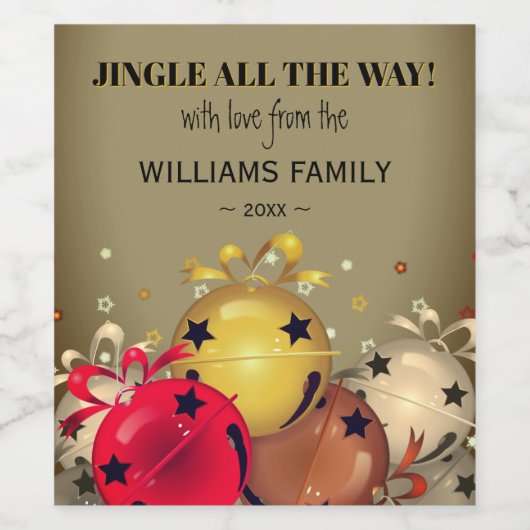 スレイベルスノーフレークのクリスマス ワインラベル (シングルラベル)