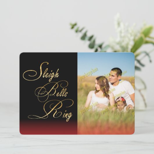 スレイベルリングや輪🎅スノーフレークスサンタクリスマス シーズンカード (スタンド正面)