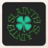 スレイント！ブラック紙飲み物用コースター スクエアペーパーコースター (正面)