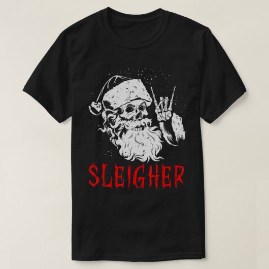 スレジャーサンタクロースのメタルクリスマスロックオンハイル Tシャツ (デザイン正面)