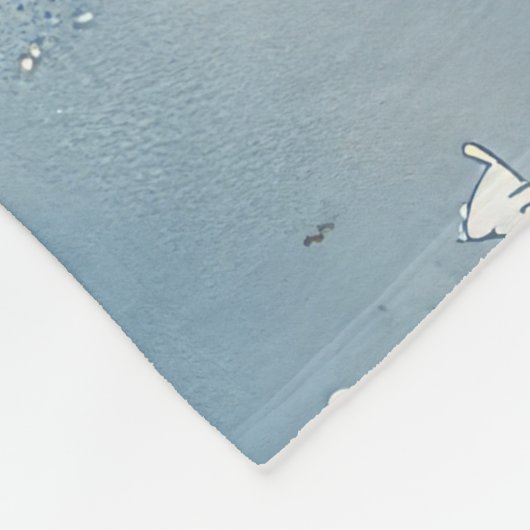 スレッジクリスマスのアメリカンイングリッシュフォックスハウンド フリースブランケット (角)