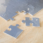 スレッジクリスマスのブルーティック犬 ジグソーパズル (側面)