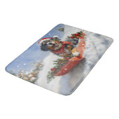 スレッジクリスマスのブルーティック犬 バスマット (アングル)