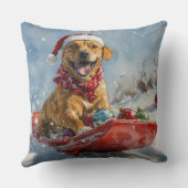 スレッジクリスマスのローデシアンのリッジバックドッグ クッション (裏面)