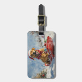 スレッジクリスマスのローデシアンのリッジバックドッグ ラゲッジタグ (正面縦)