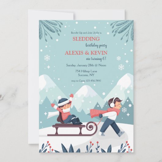 スレッジングキッズの招待状 招待状 (正面)