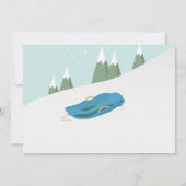 スレッジング・ボーイズの誕生日パーティーの斜面スノーボード写真 招待状 (裏面)