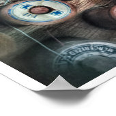 スレッドカラフルのヴィンテージスプール ポスター (角)