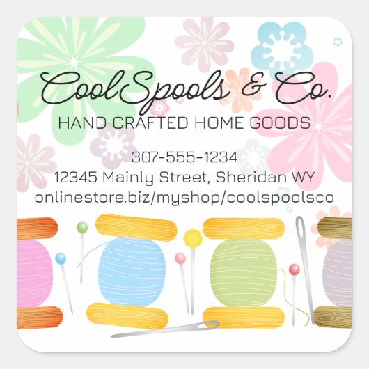 スレッドスプール裁縫シーストレスキルティング包装 スクエアシール (正面)