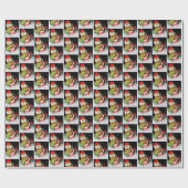 スレッド上のクリスマス雪だるま ラッピングペーパー (フラット)