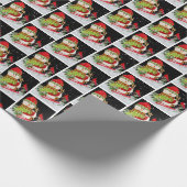 スレッド上のクリスマス雪だるま ラッピングペーパー (角)