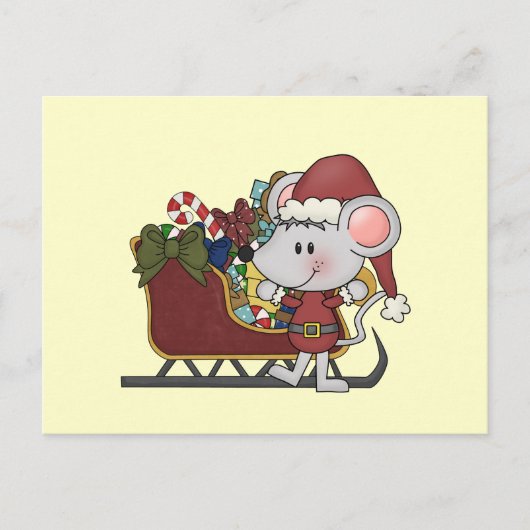 スレッド付きサンタマウス シーズンポストカード (正面)