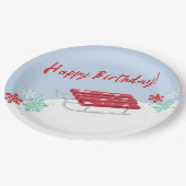 スレディングウィンターキッズ誕生日紙パーティープレート ペーパープレート (アングル)