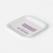 スレネガー名3回目の誕生日薄紫 ペーパープレート (傾斜あり)